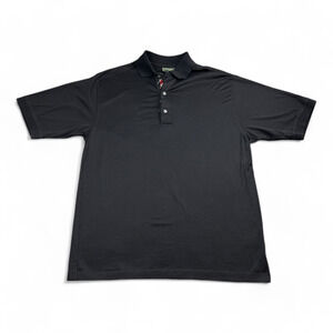 Vintage Bobby Jones Polo Shirt Adult MEDIUM Black Golf Swing Player 90s Cotton